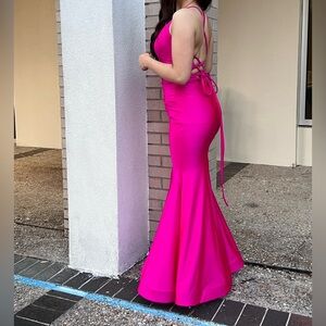 Elegant and Vibrant Hot Pink Evening Gown